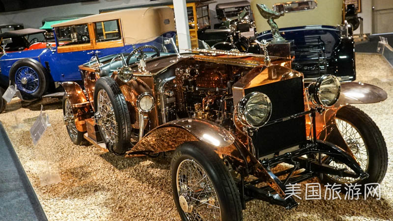 雷诺的“国家汽车博物馆”中的藏车－镀金的1921年款劳斯莱斯Rolls-Royce。（摄影：李旭生）