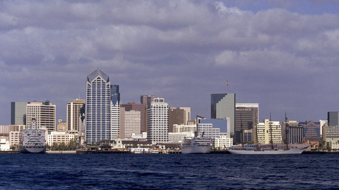 圣地亚哥市中心天际线。 (Photo by Ken Levine /Getty Images)